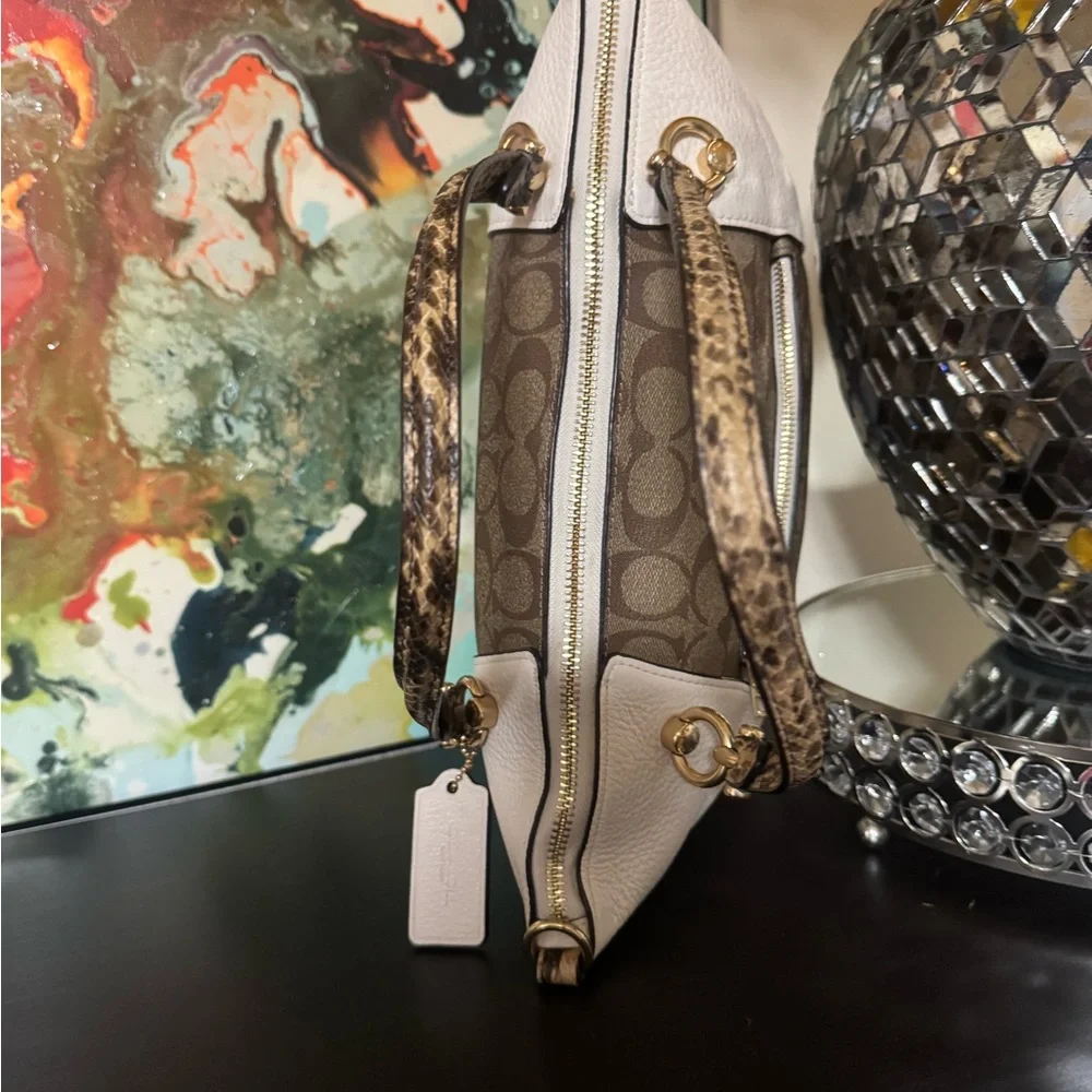 Coach Brown and Cream Signature Tote